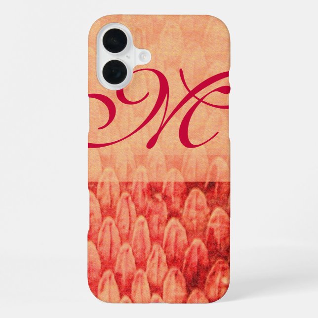CROTALUS MONOGRAM red pink fuchsia Iphone Case (Back)