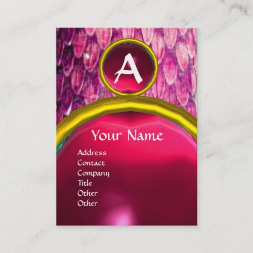 CROTALUS MONOGRAM TOPAZ bright bold pink purple Business Card