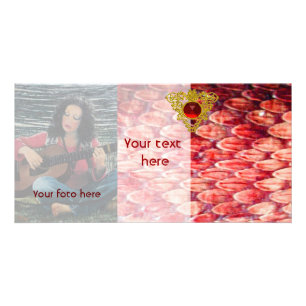 CROTALUS pink fuchsia ,Photo Card