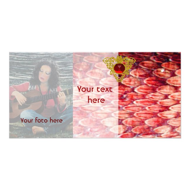 CROTALUS pink fuchsia ,Photo Card (Front)