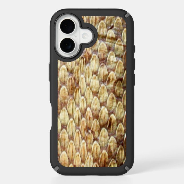 CROTALUS, PRINTED RATTLESNAKE SKIN Cream Brown iPh Speck iPhone Case (Front)