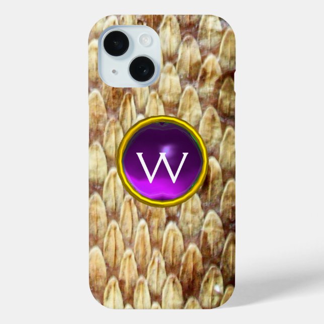 CROTALUS PURPLE GEM MONOGRAM  Case-Mate iPhone CASE (Back)
