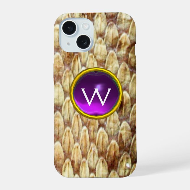CROTALUS PURPLE GEM MONOGRAM  IPHONE CASE (Back)