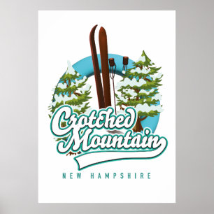 Crotched mountain new hampshire ski logo poster
