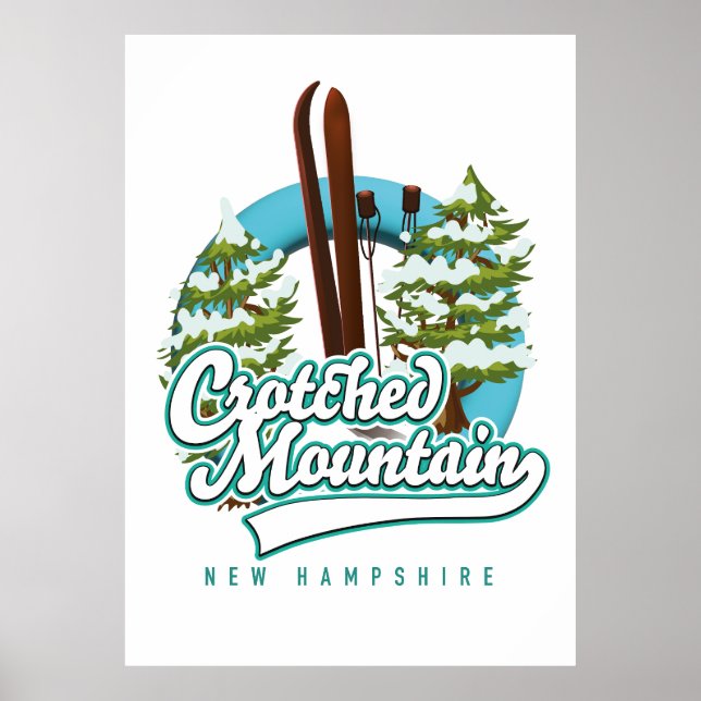 Crotched mountain new hampshire ski logo poster (Front)