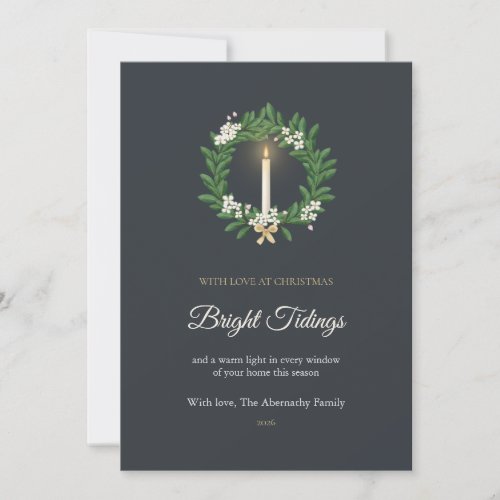 Croton Taper Wreath Family Christmas Card