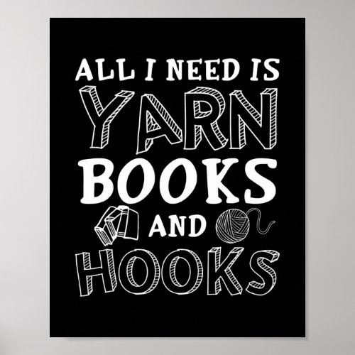 Crouchet Yarn Knitting Needles Knit Hooks Poster