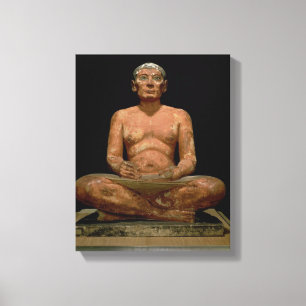 Crouching Scribe Statue Canvas Print