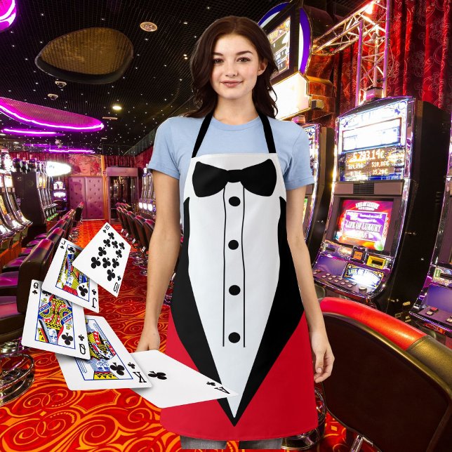 Croupier apron game night tuxedo black tie (Creator Uploaded)
