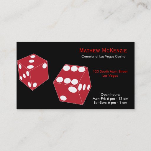 Customizable Croupier/Owner Casino Business Card