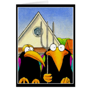 Crow American Gothic Valentine or Anniversary Cards