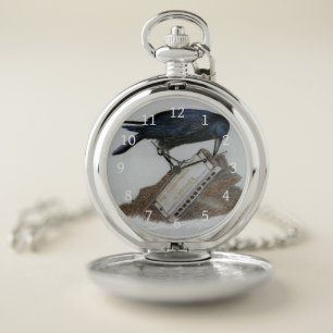 Crow and Harmonica Pocket Watch