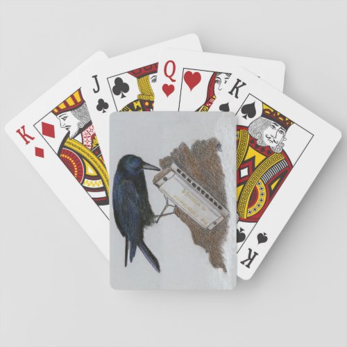 Crow and Harmonica Poker Cards