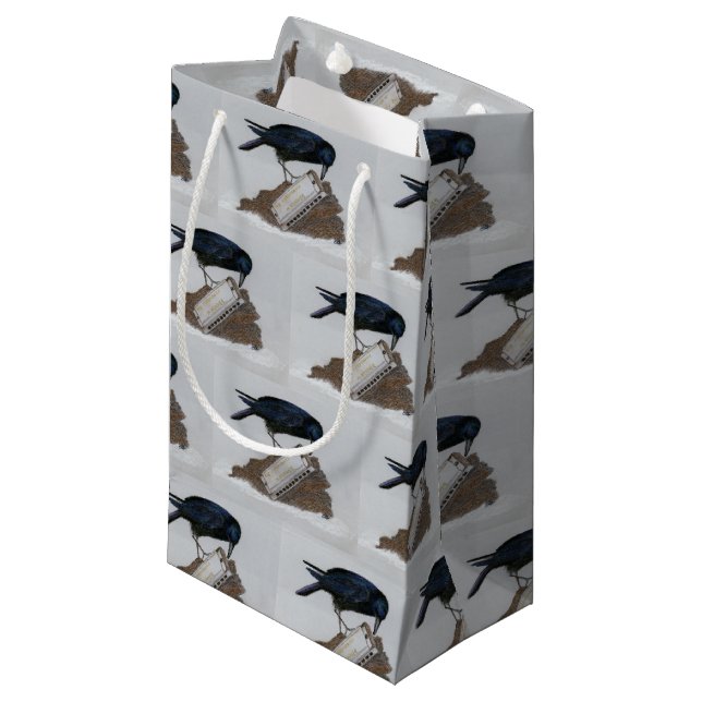 Crow and Harmonica Small Gift Bag (Front Angled)