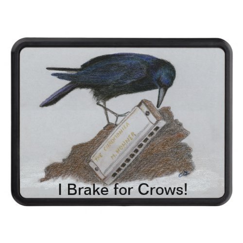 Crow and Harmonica Tow Hitch Cover