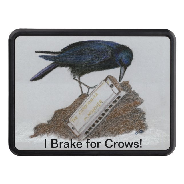 Crow and Harmonica Tow Hitch Cover (Front)