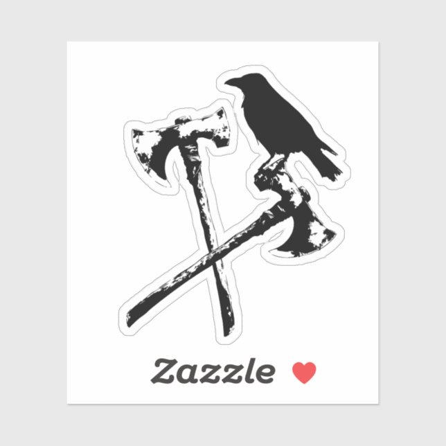 Crow and Norse axes Sticker (Sheet)