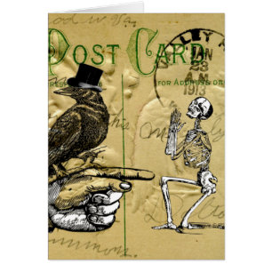 Crow and skeleton cards