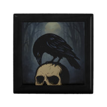 Crow and Skull Keepsake Box