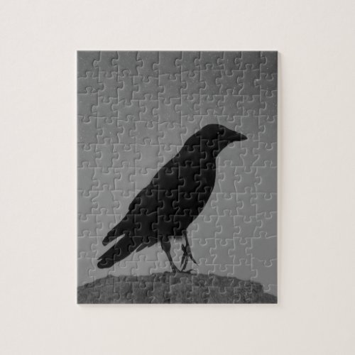 Crow And The Night Stars Jigsaw Puzzle