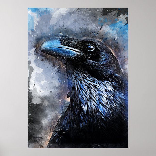 Crow art #crow #bird #animals poster (Front)