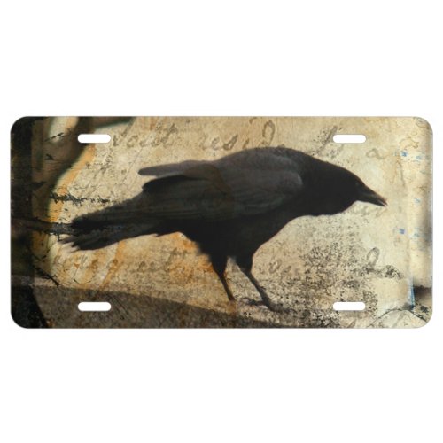 Crow Art License Plate