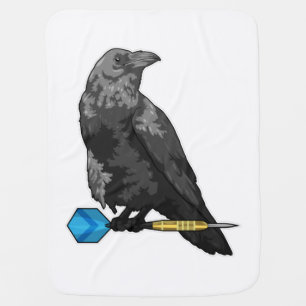 Crow at Darts with Dart Baby Blanket