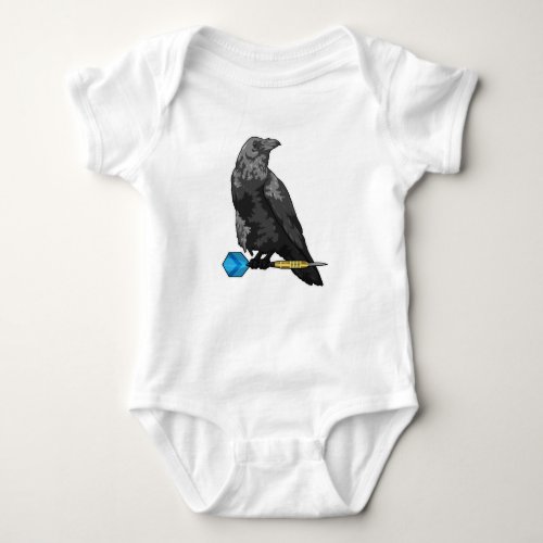 Crow at Darts with Dart Baby Bodysuit