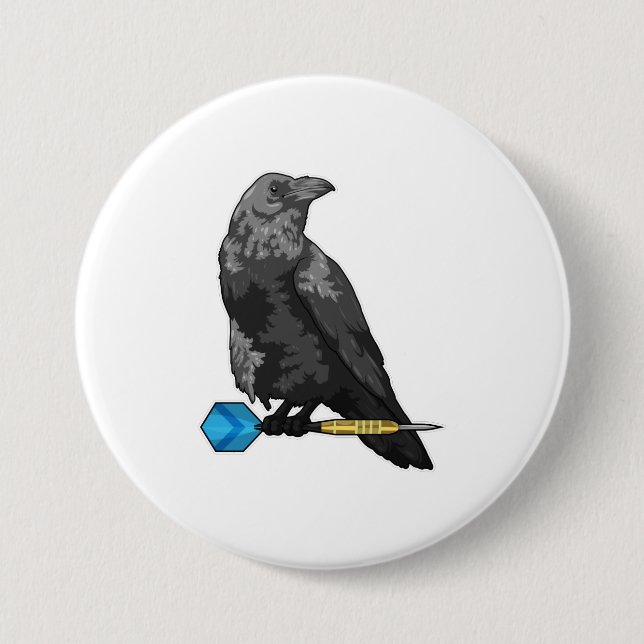 Crow at Darts with Dart Button (Front)