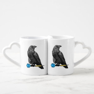 Crow at Darts with Dart Coffee Mug Set
