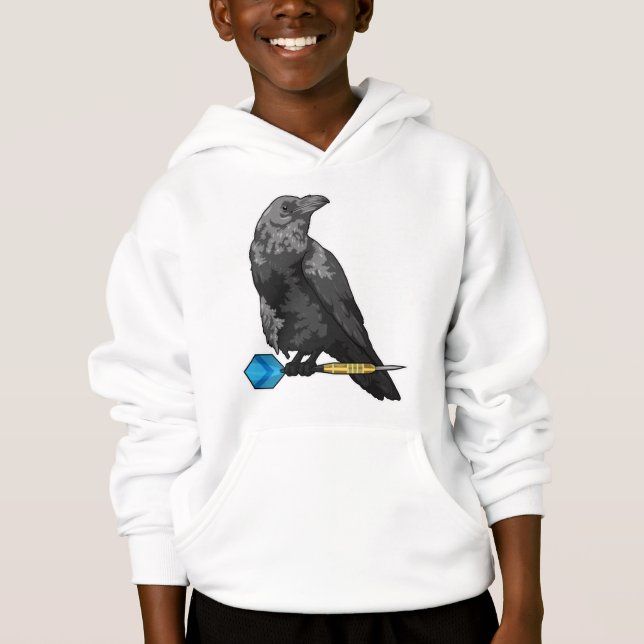 Crow at Darts with Dart Hoodie (Front)