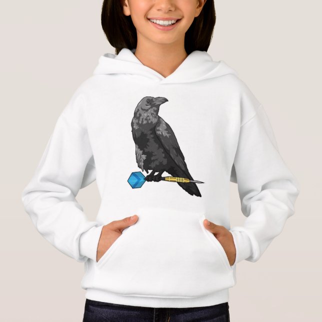 Crow at Darts with Dart Hoodie (Front)