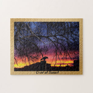 Crow at Sunset Jigsaw Puzzle