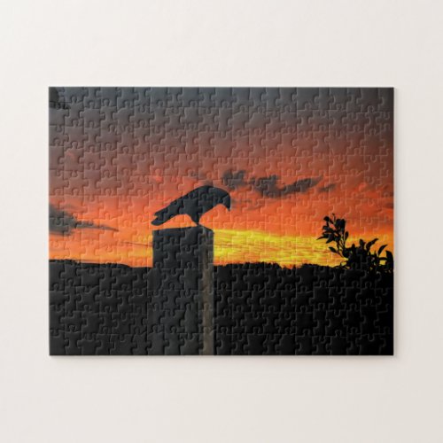 Crow at Sunset Jigsaw Puzzle