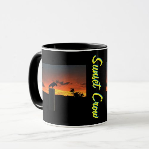 Crow at Sunset v5 Mug