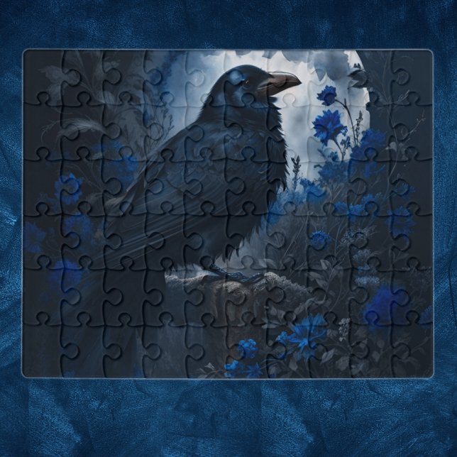 crow  basking in the moonlight jigsaw puzzle (Creator Uploaded)