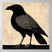 Crow Bird Abstract Painting