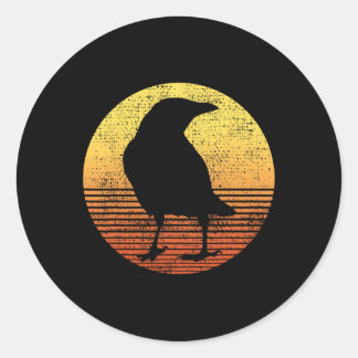 Crow Bird Lover Raven Vintage Classic Round Sticker