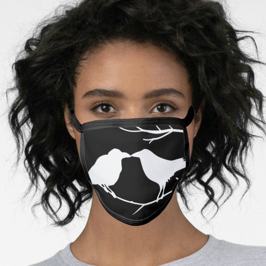 Crow Bird Silhouettes Creepy Halloween Face Mask (Worn Her)