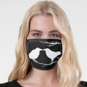 Crow Bird Silhouettes Creepy Halloween Face Mask (Worn Her)