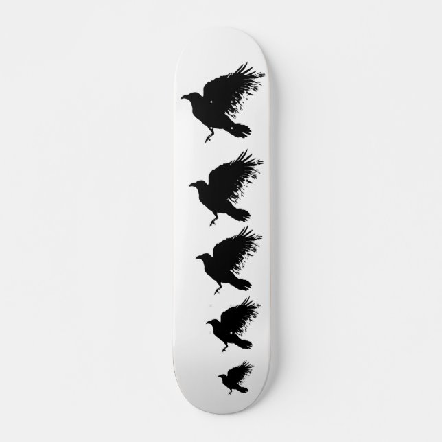 Crow - black skateboard deck (Front)