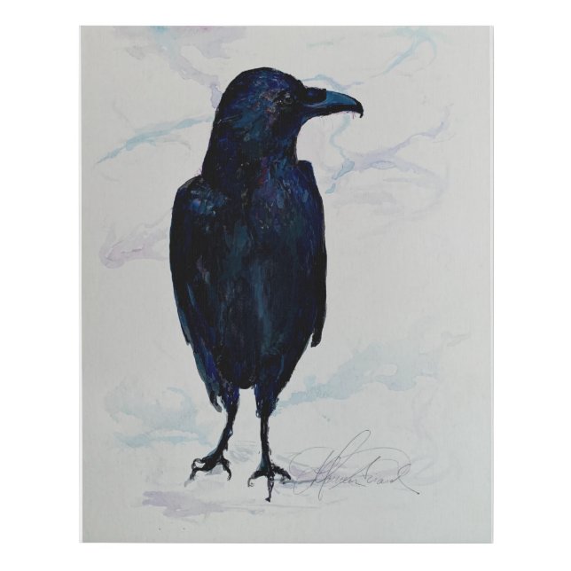 Crow Blackbird Maureen Girard Messenger  Faux Canvas Print (Front)