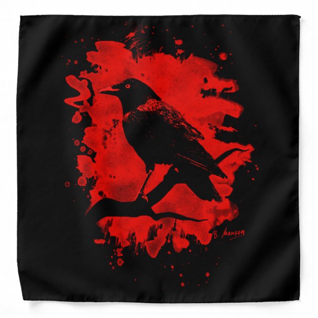 Crow bleached red bandana (Front)