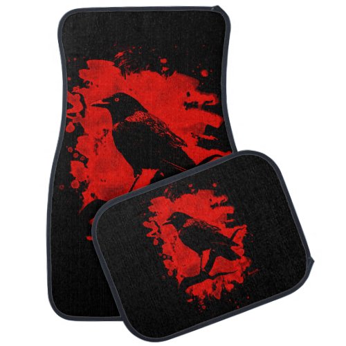 Crow bleached red car floor mat