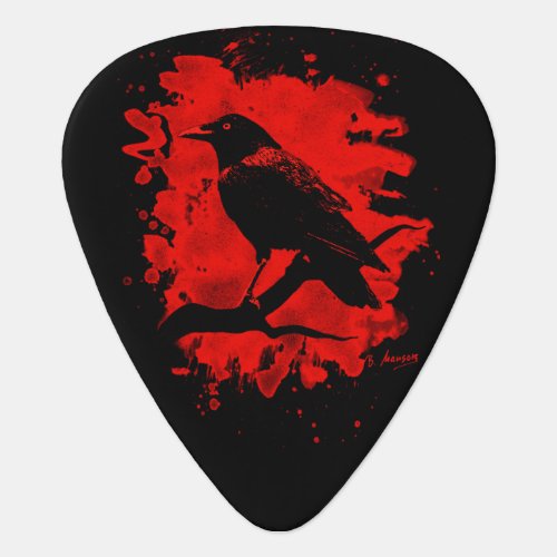 Crow bleached red guitar pick