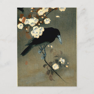 Crow & Blossom by Ohara Koson (1910) Postcard