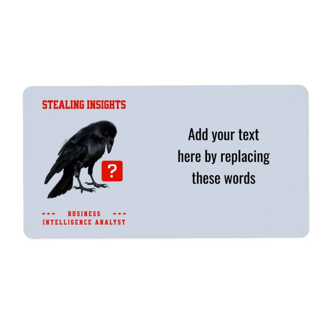 Crow Business Intelligence Analyst Label (Front)