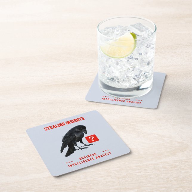 Crow Business Intelligence Analyst Square Paper Coaster (Insitu)
