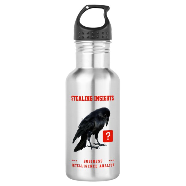 Crow Business Intelligence Analyst Stainless Steel Water Bottle (Front)