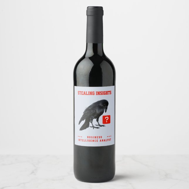 Crow Business Intelligence Analyst Wine Label (Front)